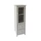 Saltoro Sherpi 39 Inch Paulownia Wood Accent Cabinet, Vertical, 2 Drawers, 1 Door, Dove Gray-